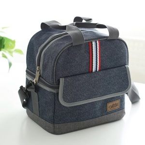 Denim Insulated Thermal Lunch Bag